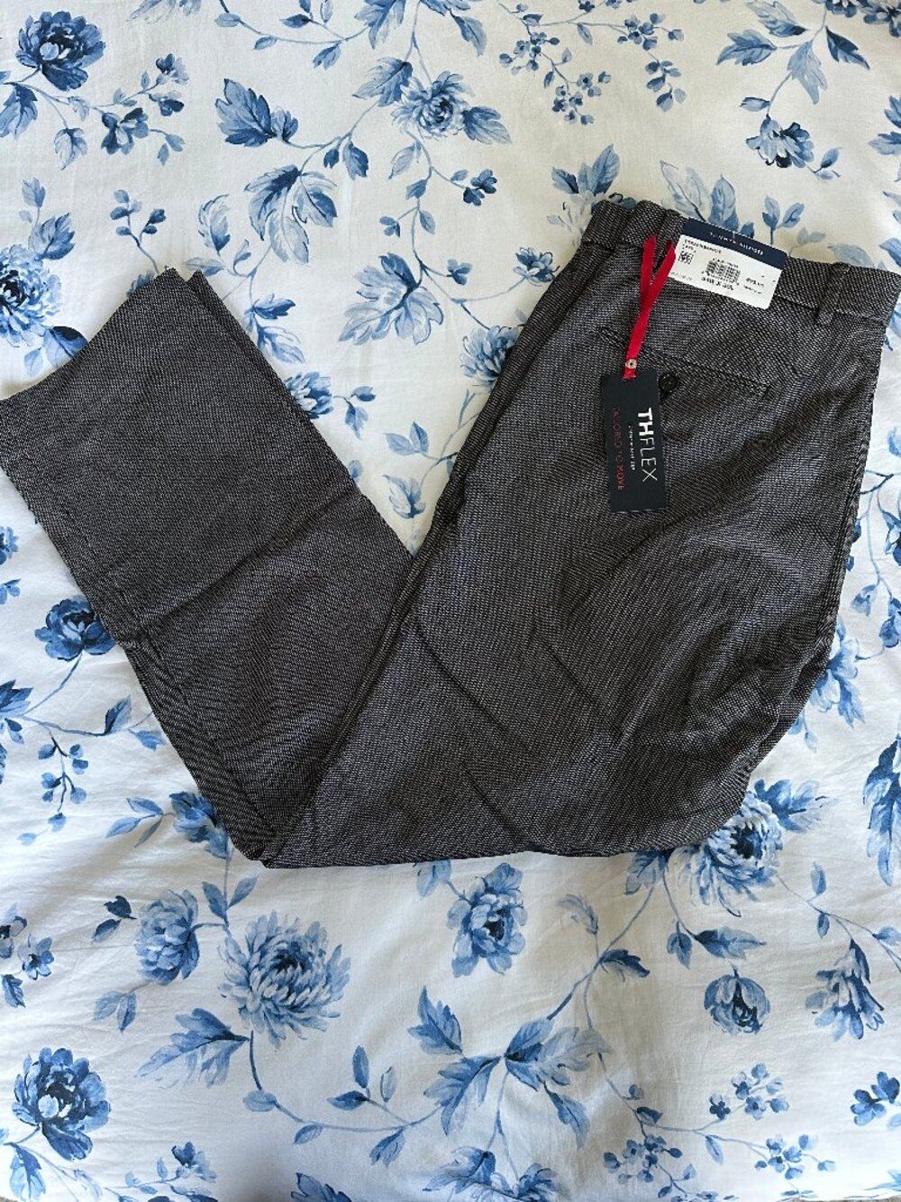 Tommy Hilfiger TH Flex Tate Pants Men's 34x30 Charcoal Stretch Dress